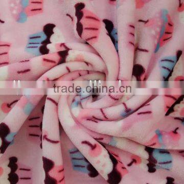 baby birthday cake coral/flannel fleece fabric