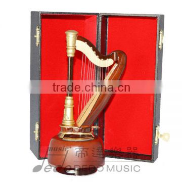 Decoration Rotating Wooden Instrument Shaped Music Box with Optional Music Tunes