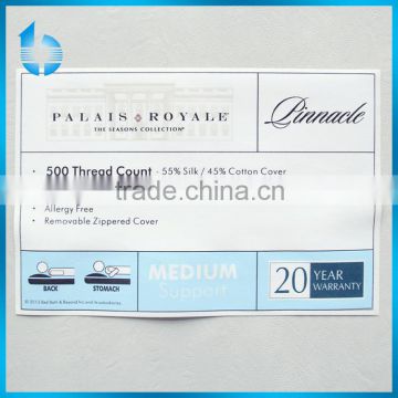 Hangzhou Lambin wholesales printed label for bedings