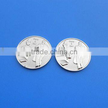 silver coin with embossed logo/coin with double sides logo