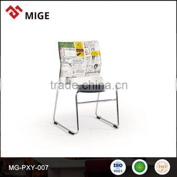 Training room aluminium folding conference chair with writing tablet