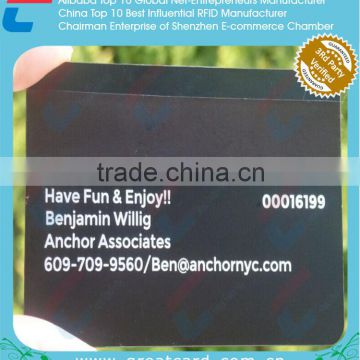 Black Magnetic Stripe Metal card , Magnetic Stripe card with running number