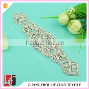 HC-3692 Hechun Long Shape Glass Bead Sew Crystal Applique for Garment