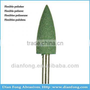 R209C 3/32" HP Shank Bullet Shaped Green Silicone Rubber Polishers Restorative Dentistry