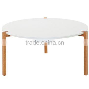 French style round wood coffee table, modern side table in wood