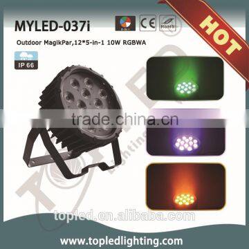 Hot selling led dj par can 12*5-in-1 RGBWA led slim par die-casting led par light IP66