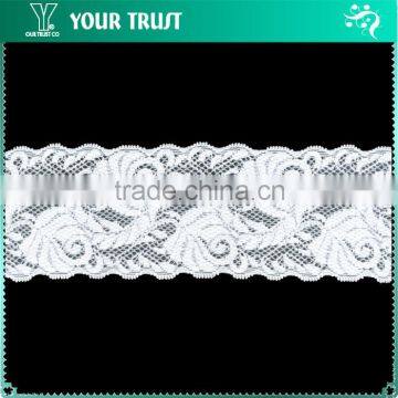 Width 6.2 Centimeter White Stretch Tape Trim Spandex Elastic Lace
