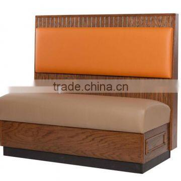 PU leather booth sofa, restaurant booth, orange leather sofa HDBS392