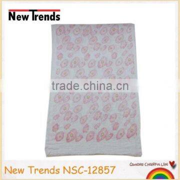 Cute pink flower printing TR cotton scarf