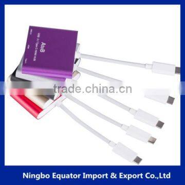 3 In 1 multiport type-C to HDMI +USB 3.0+usb c adapter with different color