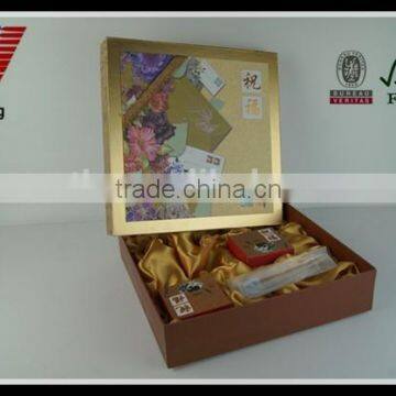 Gold foil stamping gift packaging paper box with lid