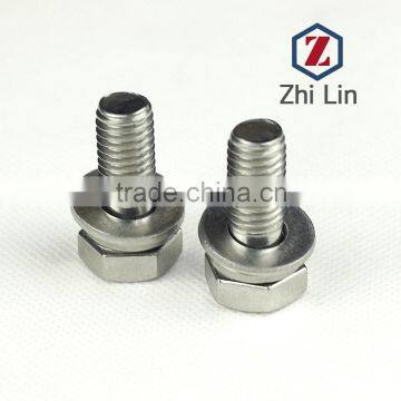 Stainless Steel Hexagon Bolts Flat Washers and Spring Screws Assemblies M8