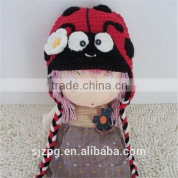 Winter crochet hat knitted beanies baby hats ladybug style baby cute crochet beanie hat