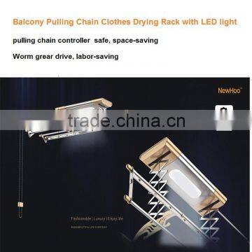 Manual Balcony Pulling Chain Clothes Drying Rack with LED light