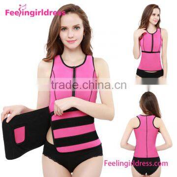 Neoprene Slim Suna Sweat Women Body Waist Shaper Vest With Zipper