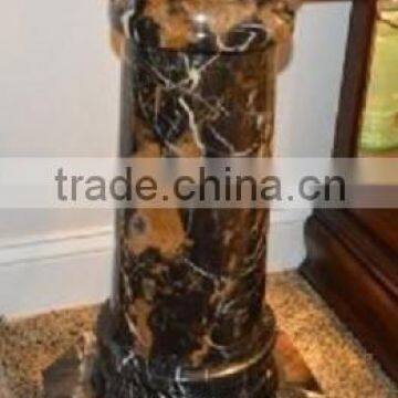 Black AND GOLD MARBLE PEDESTAL COLUMN