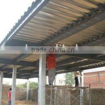 steel structure frame with roof calddings