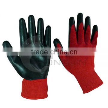 Abrasion Resistant Black Nitrile Puncture Resistant Gloves