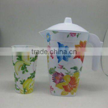 1200ml plastic printed water pitcher