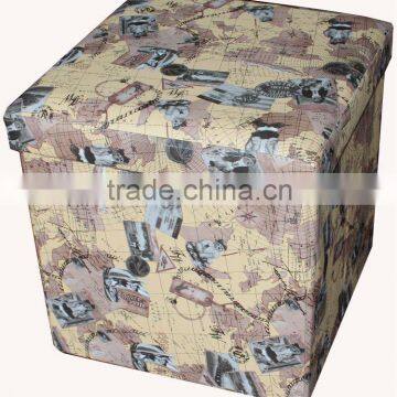 stronger!! Printing PVC Leather folding Pet ottoman