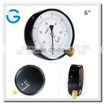 Black steel bottom connection ordinary kpa gas pressure gauge