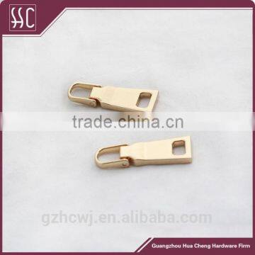 Guangzhou light gold zipper puller and slider for handbag accessory