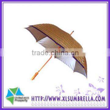 Wholesale handmade cheap auto open straight promotion wooden stick umbrella