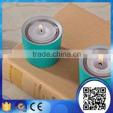 Factory Wholesale Green Colored Polyresin Tealight Candle Holder