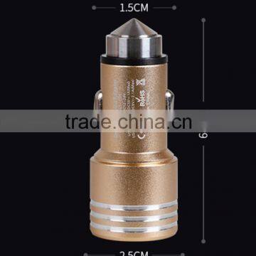 Metal Quick Charge 2.0 Car Mobile Charger Dual USB Output Quick Charge USB For Tablets ,mobile phone