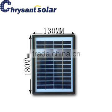 2W 12V Polycrystalline Solar Panel With Black Plastic Frame