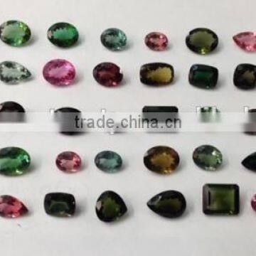 Natural Watermelon colored tourmaline loose Faceted gemstones