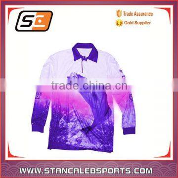 Stan Caleb Men's 100% polyester dry fit fabric sublimation fishing shirts