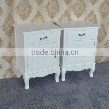 Luxury Antique White Solid Wood Cabinet With 1 Drawer and 1 Door photo-2
