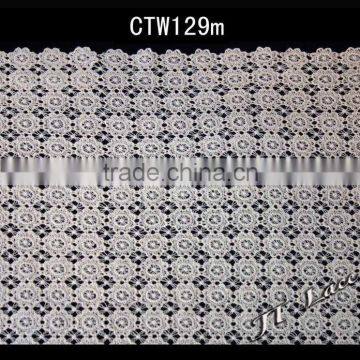 100% cotton lace embroidery fabric for fashion garment CTW129m