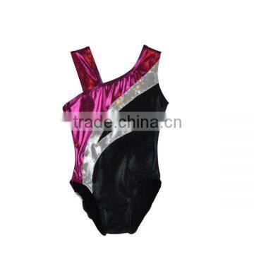 Girls ballet leotard dancewear metallic fabric,children gymnastic leotards