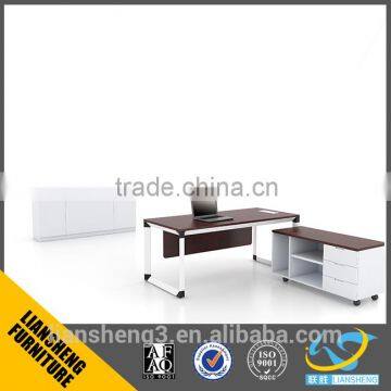 2016 luxury new model office furniture Office table with side return MFC board 25mm thick