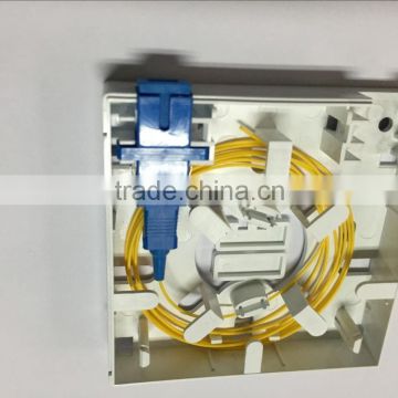 2/4 port Ftth indoor fiber box, optical fiber terminal box with sc fiber adaptor and sc fiber pigtail