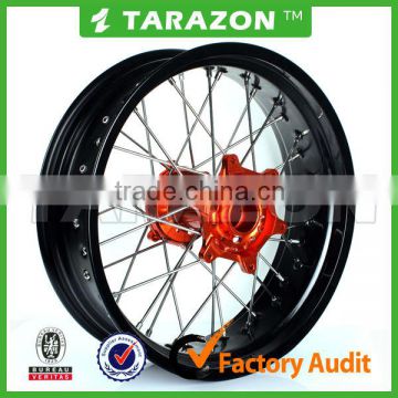 Motorcycle 17 inch CNC aluminum supermoto spoke wheels for KTM