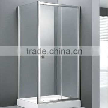 Rectangle sliding tempered glass shower enclosure with ABS shower tray