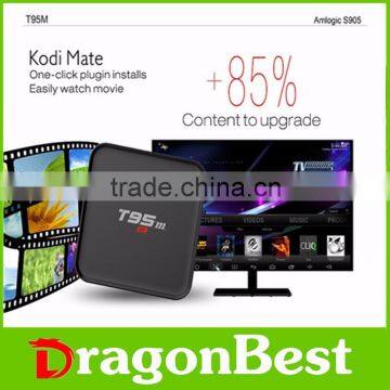 2016 Best sell Smart tv box Android Smart Media Player Amlogic S905 1g Ram 8g Rom Quad Core T95M