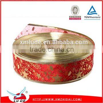 Glod Color Metallic Wired Christmas Ribbon