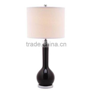 Factory wholesale ceramic home decoration table lamps for reading for hotel design with fabric shade