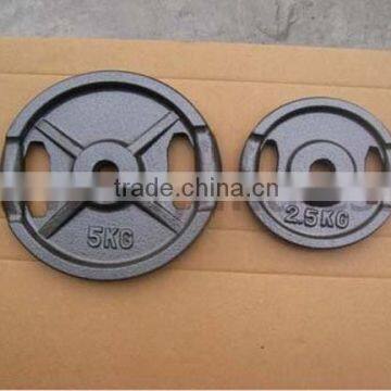 Grey Hammertone Cast Iron Weight Plate/Hot Sale Grey Hammertone Cast iron weight plate with two handles