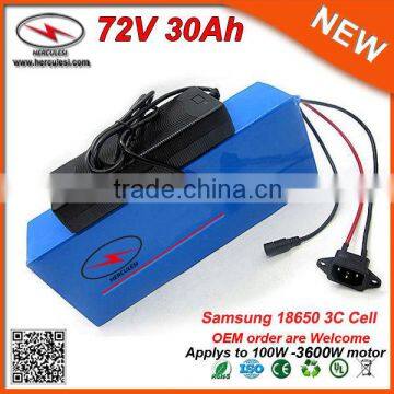 LI-Ion 72V Battery Pack 30Ah Deep Cycle Battery in Samsung Lithium Ion Battery Cell 18650
