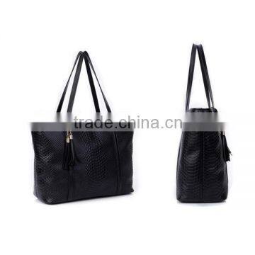 Name brand Snake pattern PU Leather big tote bag