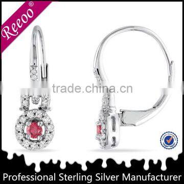 Wholesale Fashionable 925 Sterling Silver Earring with Rhodium Plated Clear CZ Stone