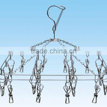 Clip and Drip Hanger Clothes Drying Hanger Rack with 20 Clips and Folding Plastic stainless steel clothes hanger