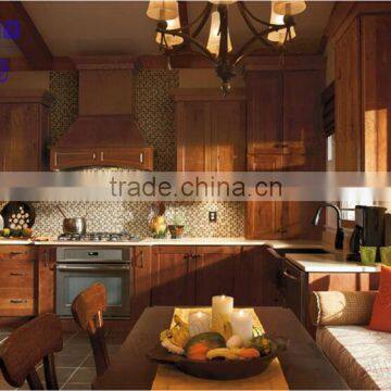 European style solid cherry wood luxury kitchen cabinet
