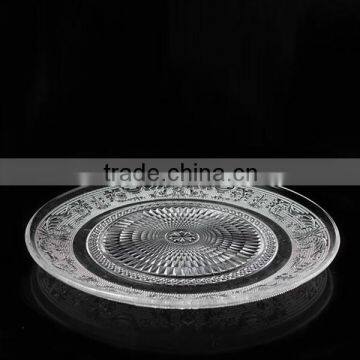 2pcs/set Clear Glass Cake Cookie Plate With Iron Stand photo-2