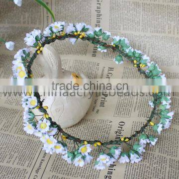 16CM floral artificial white color fabric wedding bridal wreath wedding supplier